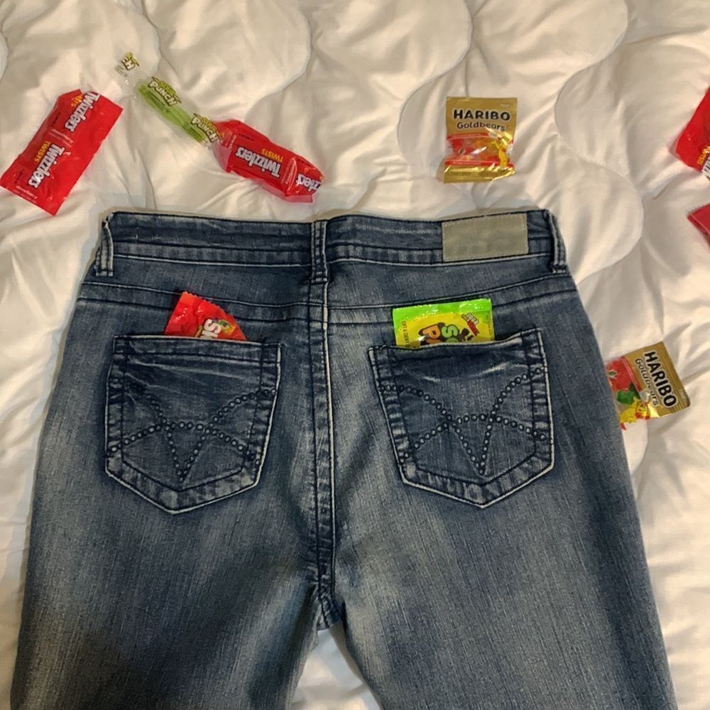 VGS Size 4 Waist: 30 Inseam 28 Roll up skinny Blue Jeans